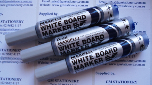 Pentel MWL5C Maxiflo Whiteboard Marker Blue - Box 12